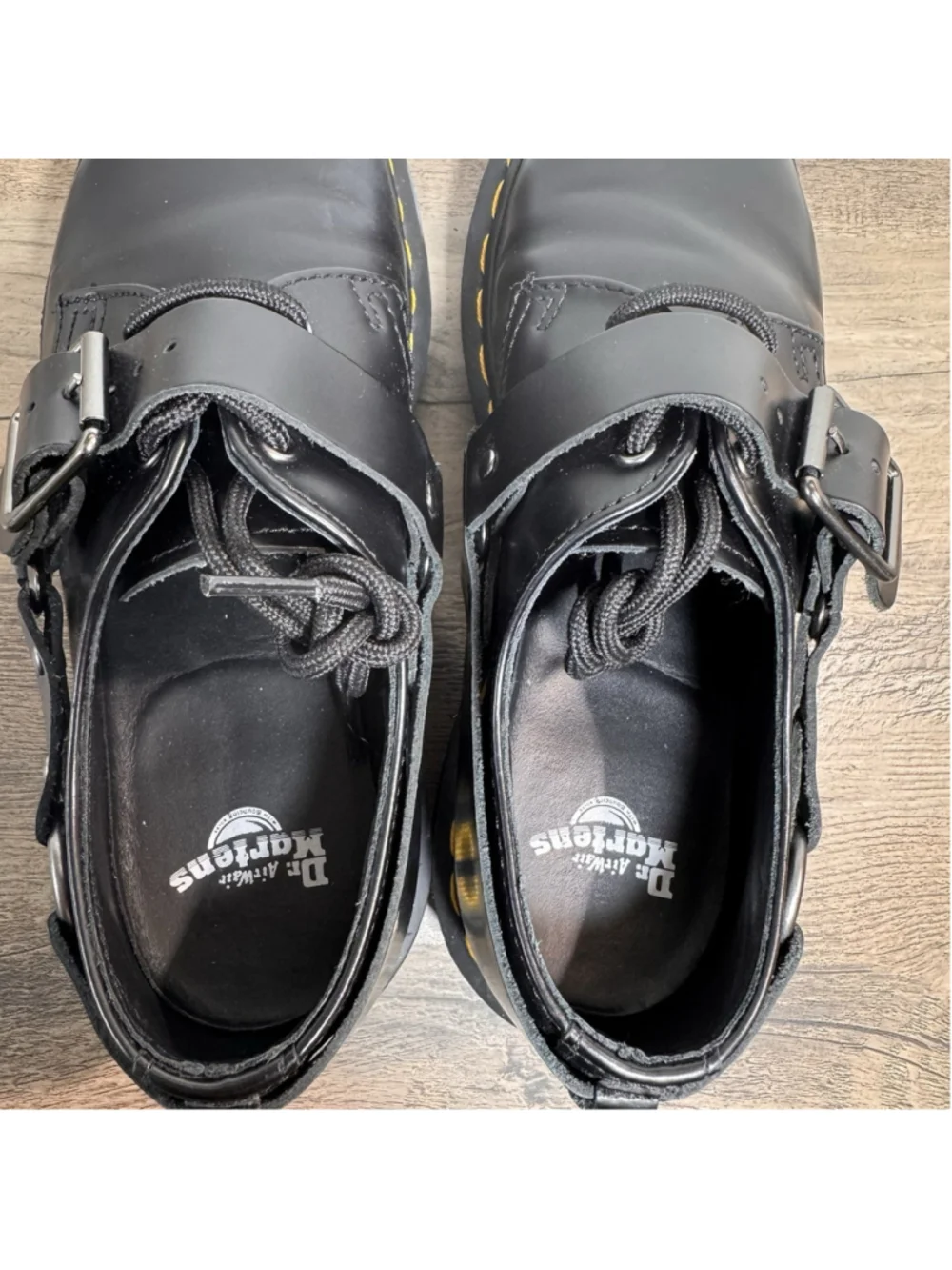 Dr. Martens Lowell Harness Black Leather Lace Up Shoes Women 6 Men’s 5